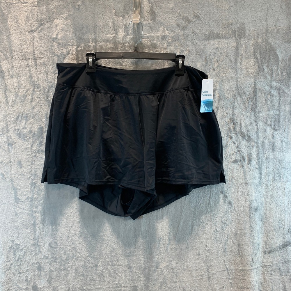 Swim Solutions Women's Black Boyshort Swim Bottoms Plus Size‎ 18W NWT Modest